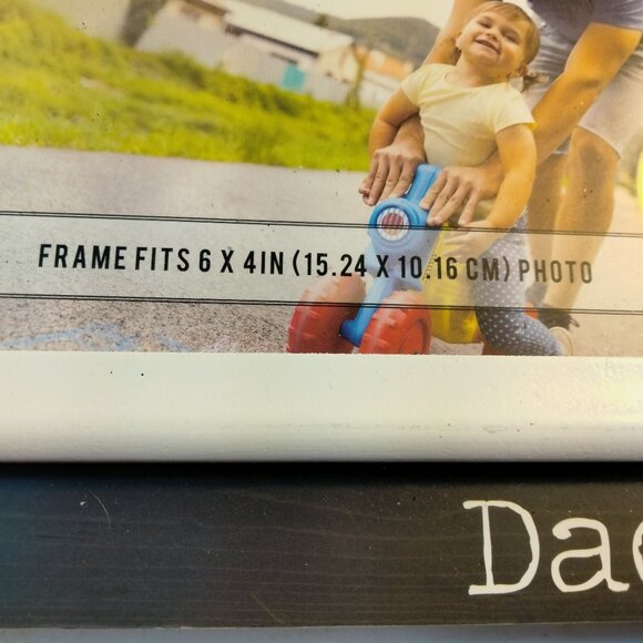 Dad and Me Wooden Picture Frame Fathers Day 6x4 Landscape Matted Black Gold - Picture 2 of 6